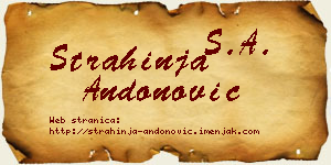 Strahinja Andonović vizit kartica